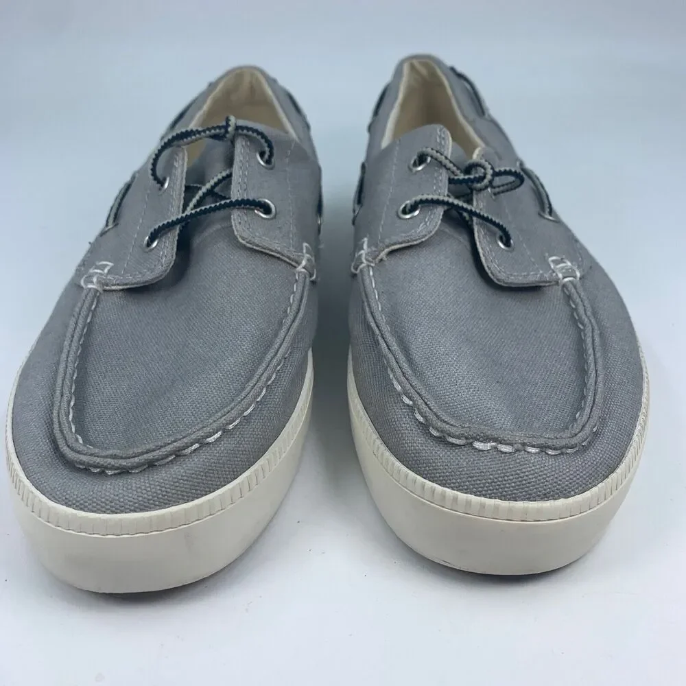 Timberland‎ Mens 7 Boat Deck Shoes Gray Canvas Outdoor Preppy Normcore Nautical